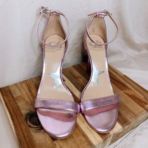 Gianni Bini Retro Purple Metallic Strappy Heels